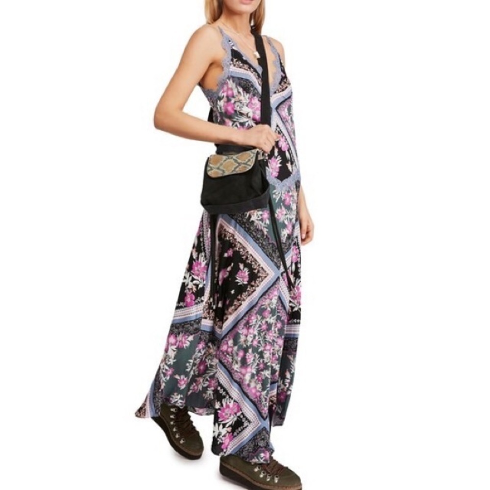 Free People Stevie Floral Lace Trim Maxi Dress - Picture 2 of 8